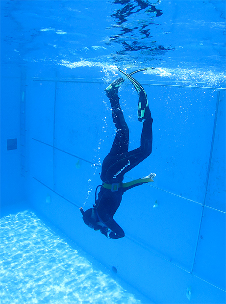 PADI　ダイブマスター　神奈川　プール　スキンダイビング