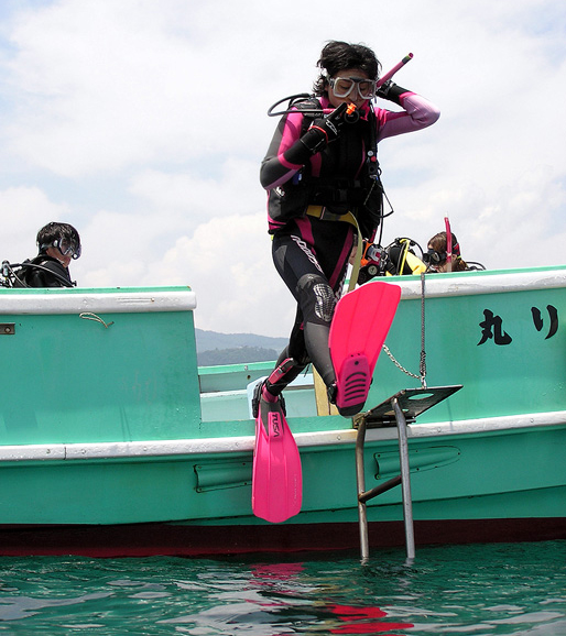 ジャイアントストライド　エントリー　ボート　PADI