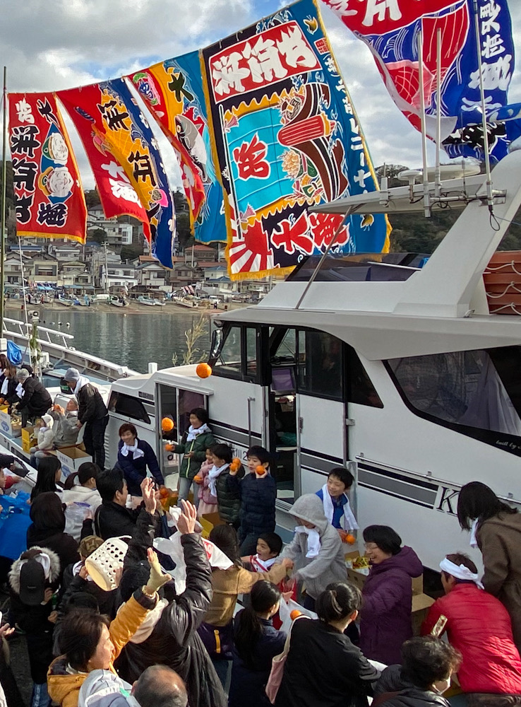 小坪　みかん投げ　祭り　