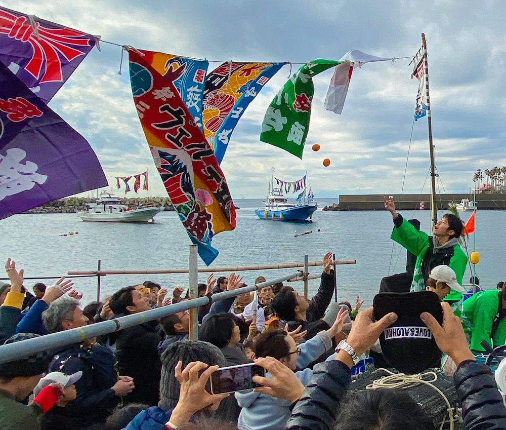 小坪　みかん投げ　祭り　