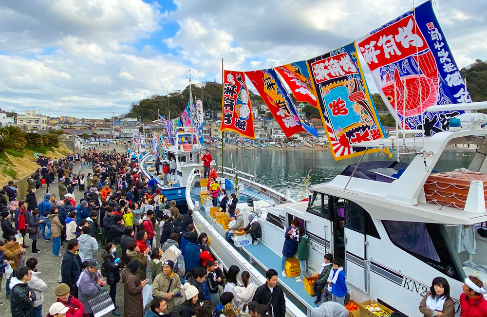 小坪　みかん投げ　祭り　