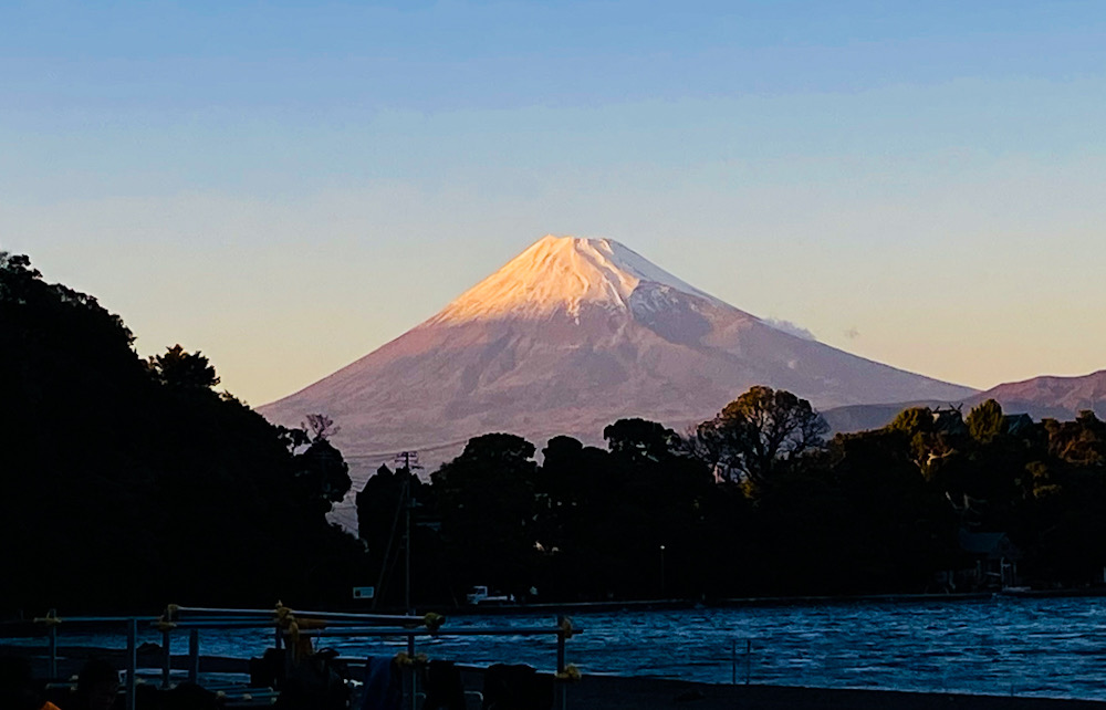 伊豆　富士山　夕焼け