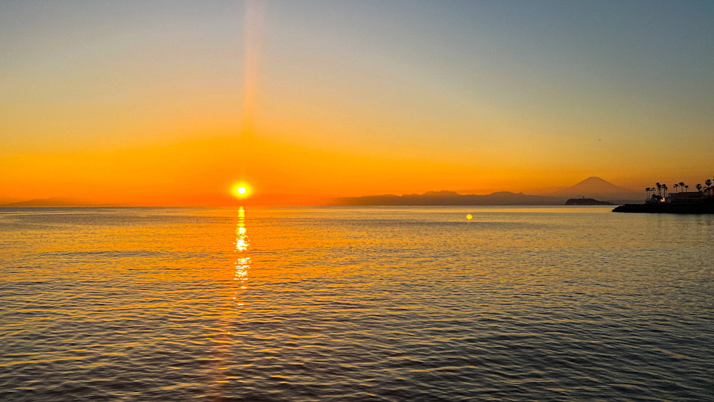 湘南　逗子　夕日　夕陽