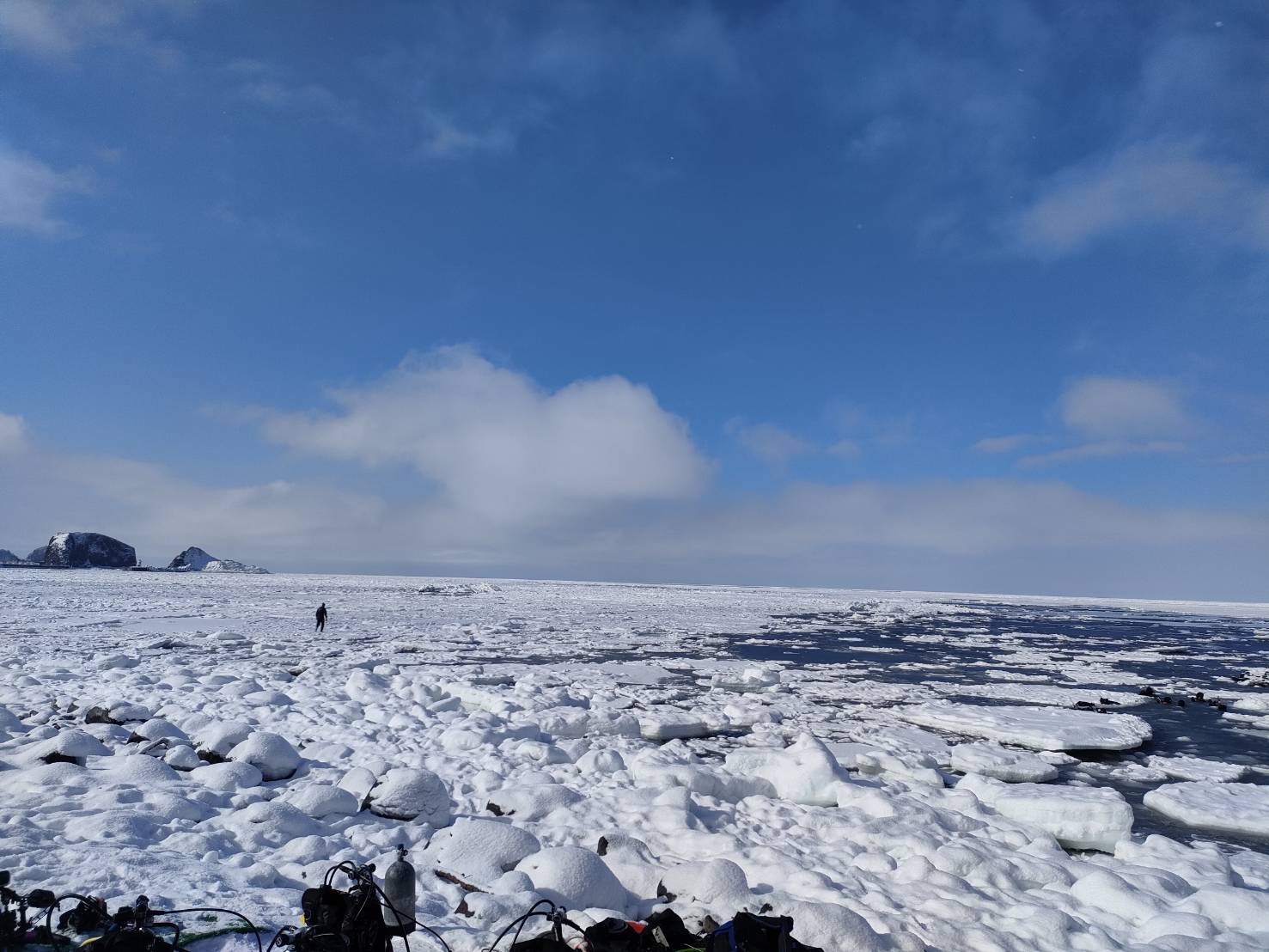 流氷　ダイビング　北海道　トレーニング