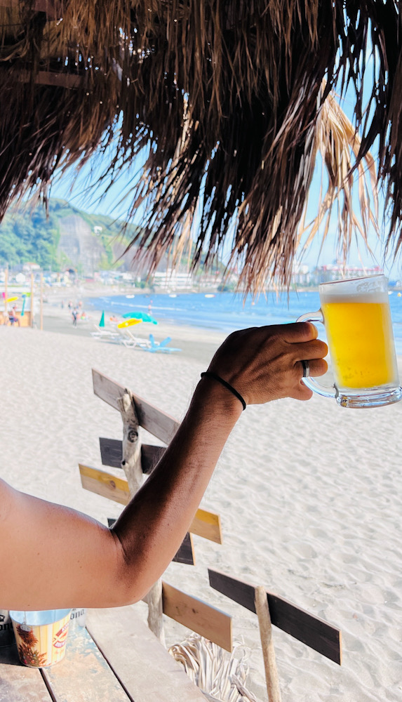 材木座　海の家　ビール　夏　ミル　海藻　和賀江島