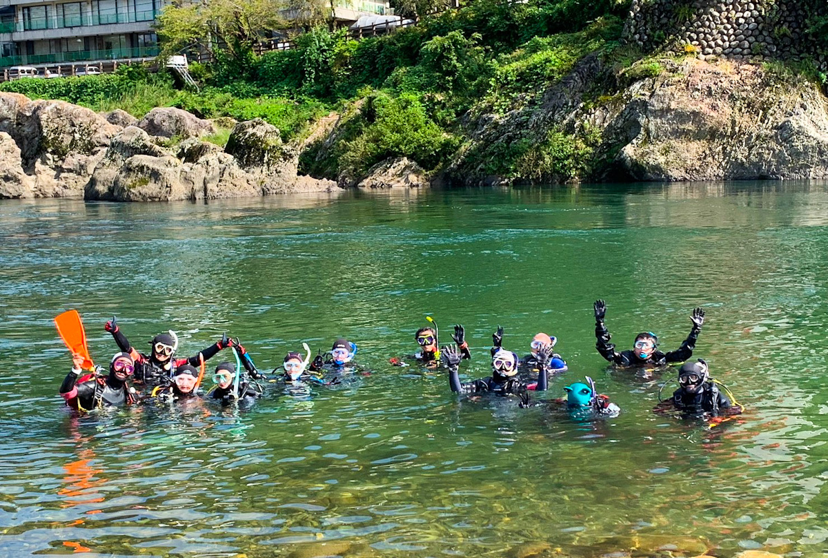 長良川　リバーダイビング　美濃橋　水中クリーンナップ　AWARE WEEK 2023 ＆ WORLD CLEANUP DAY