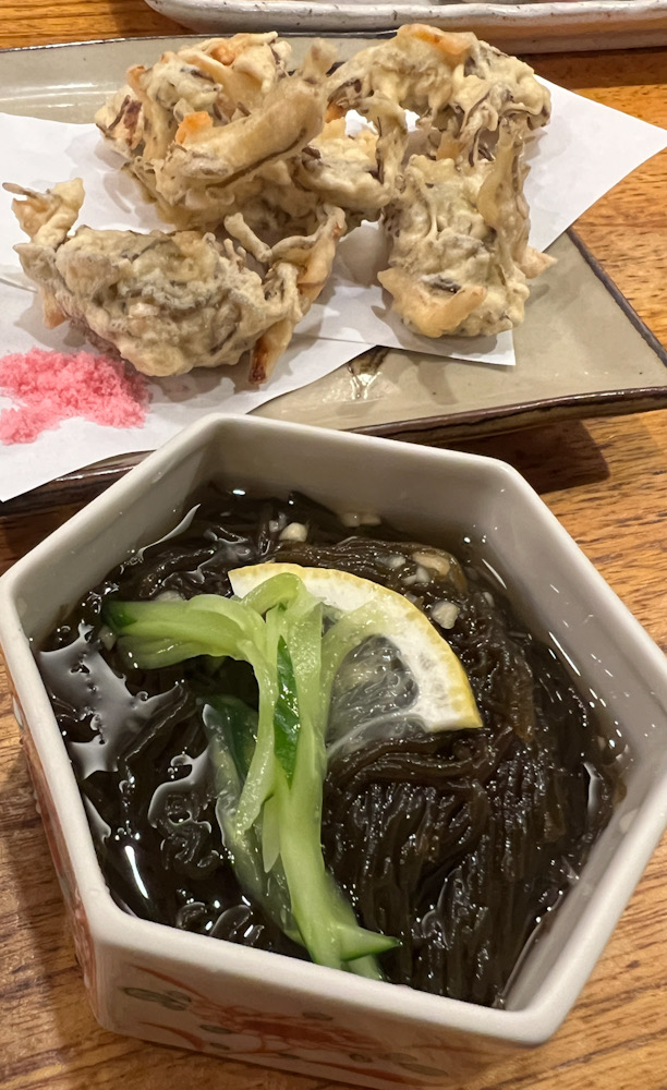 沖縄　もずく酢　もずくの天ぷら