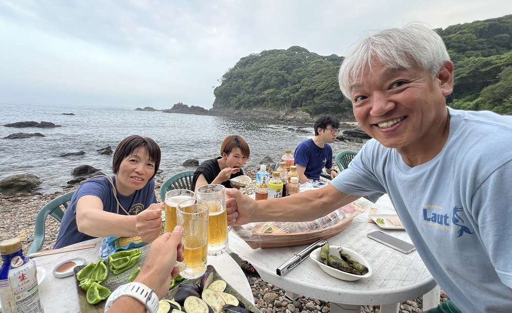 海でバーベキュー ダイビング ツアー