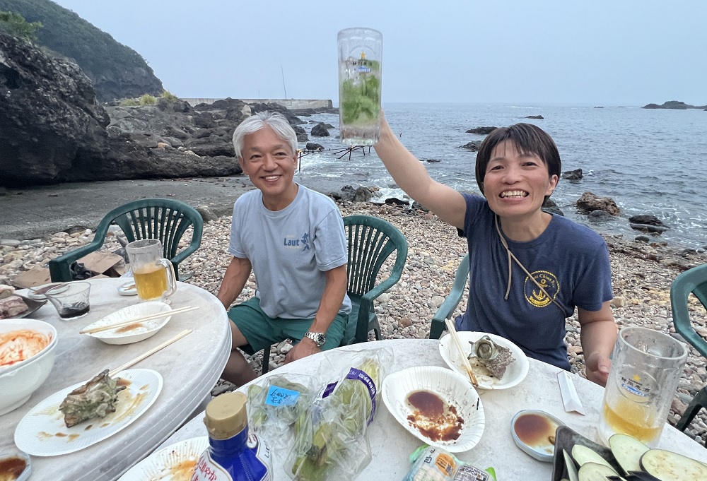 海でバーベキュー ダイビング ツアー