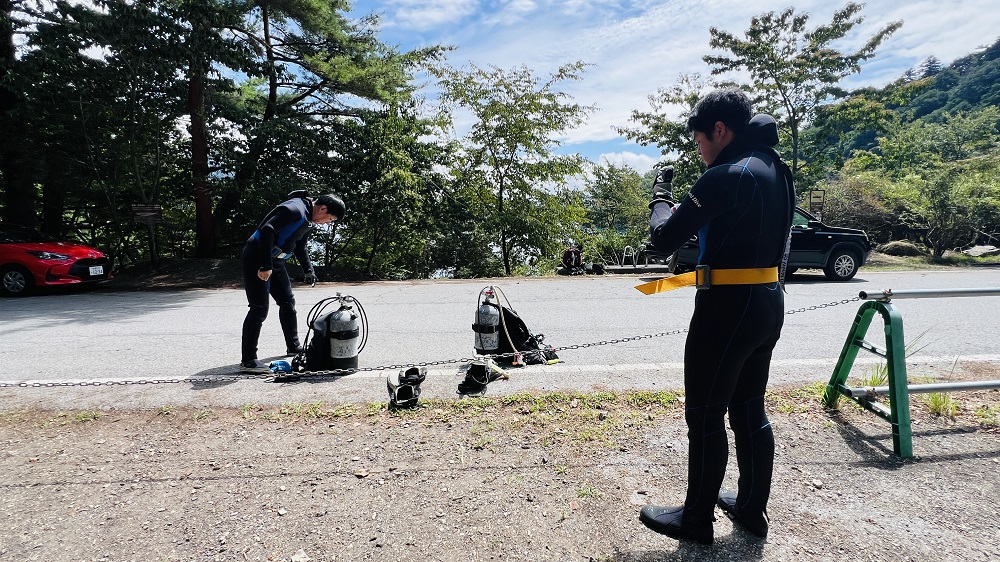 本栖湖 高所潜水 ダイビング 講習 アルティチュード 山梨県 湖 淡水