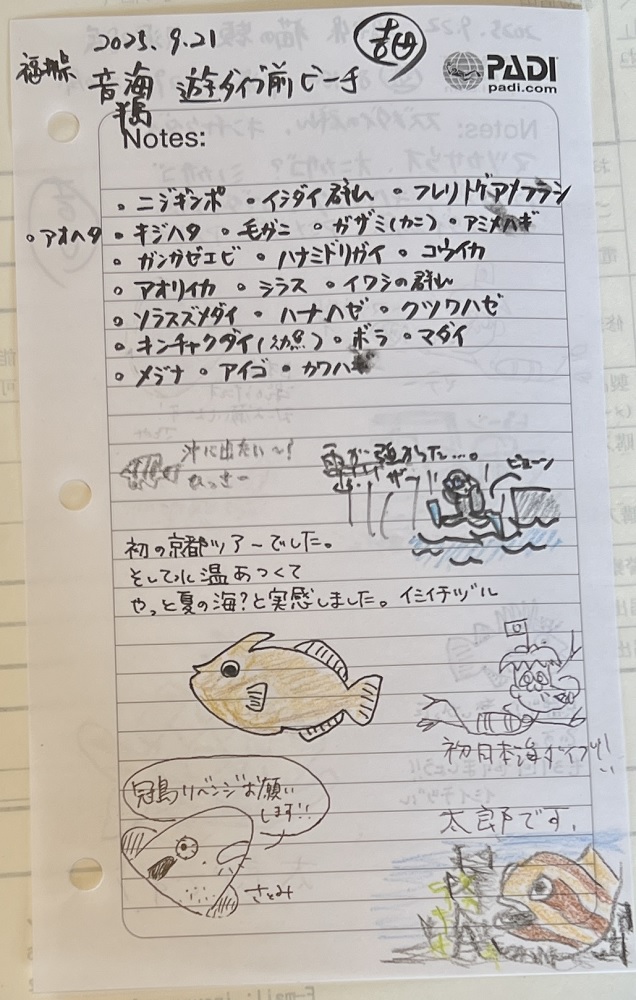 若狭湾ダイビング　遊ダイブ　京都ダイビングツアー　舞鶴