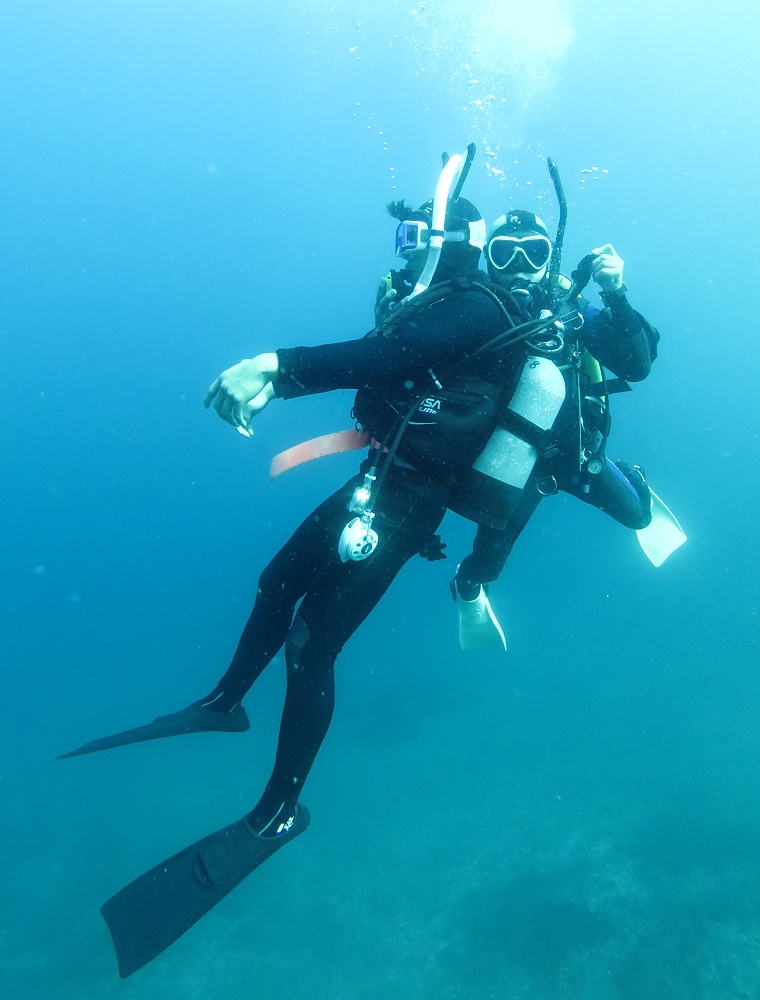 PADIレスキュダーバーコース　パニックダイバーの対応　講習