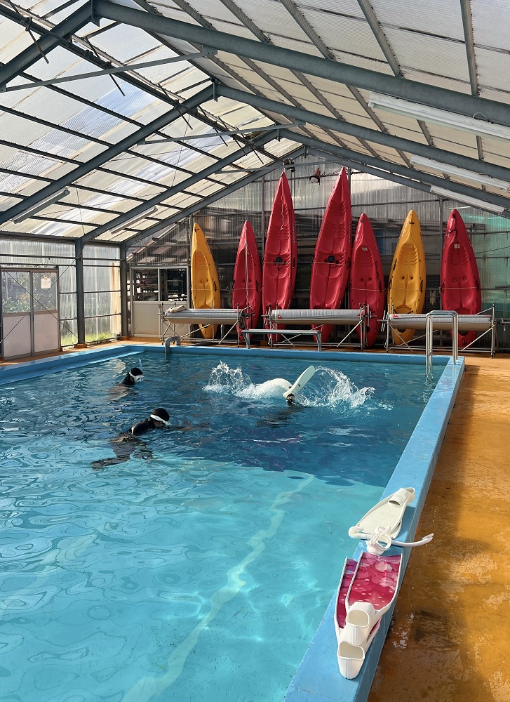 スキンダイビング講習　屋内プール　