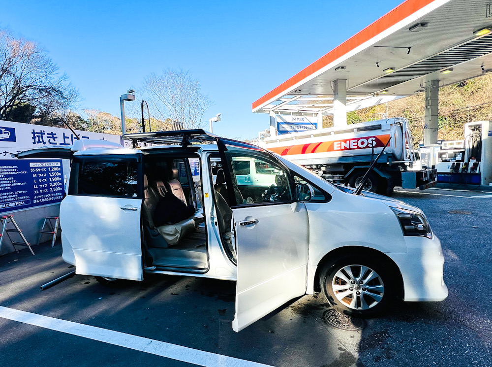 ダイビングショップ　車　洗車