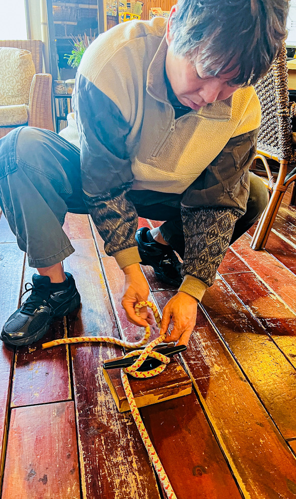 ロープワーク　学科講習　ダイビング　もやい結び