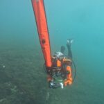 水中フロート上げ　DSMB　ボートダイビング