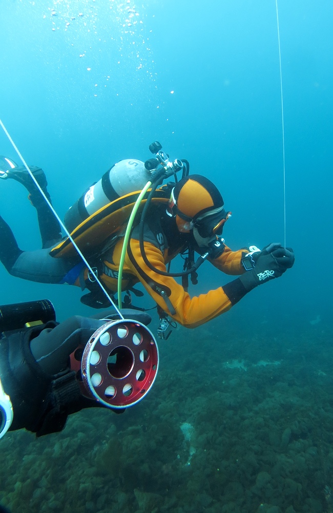 水中フロート上げ DSMB ボートダイビング