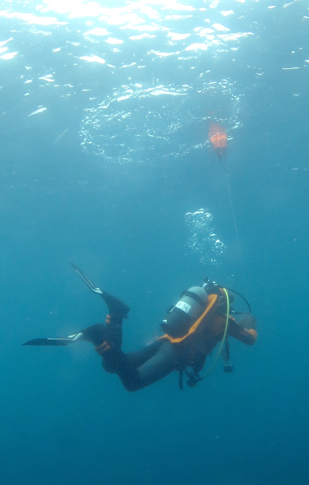 水中フロート上げ DSMB ボートダイビング