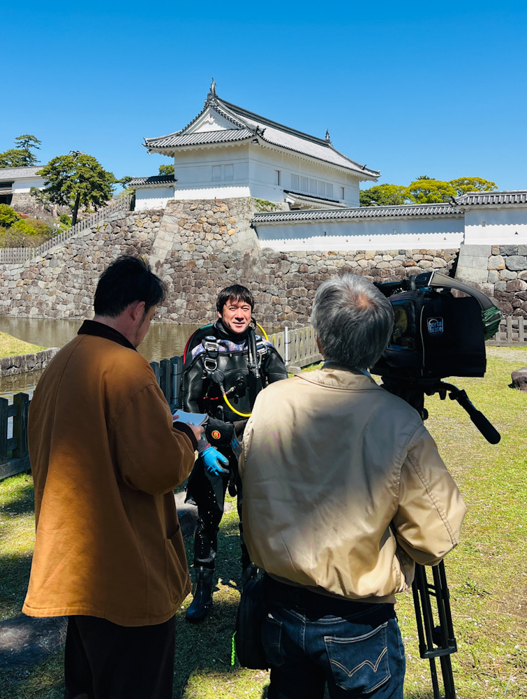 小田原城　お堀清掃　神奈川　ダイビングインストラクター　NDOSA